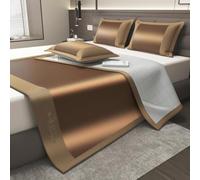 JINYOU Drap de lit rafraîchissant en Soie glacée avec taies d'oreiller, Tapis de Couchage d'été Respirant, Drap Plat au Toucher Frais for Les Nuits Chaudes(B,200 * 220cm)