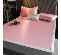 JINYOU Drap de lit rafraîchissant for l'été, Tapis de Couchage en rotin et Soie glacée, Ensemble de draps Plats Doux et Frais avec taies d'oreiller(B,120 * 200cm)