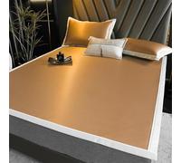 JINYOU Drap de lit rafraîchissant for l'été, Tapis de Couchage en rotin et Soie glacée, Ensemble de draps Plats Doux et Frais avec taies d'oreiller(A,90 * 200cm)