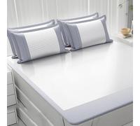 JINYOU Ensemble de literie d'été 3 pièces en Soie glacée, Tapis rafraîchissant Lavable, surmatelas Doux for climatisation for lit, dortoirs, Adultes et Enfants(C,2.0m x 2.2m)