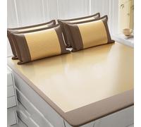 JINYOU Ensemble de literie d'été 3 pièces en Soie glacée, Tapis rafraîchissant Lavable, surmatelas Doux for climatisation for lit, dortoirs, Adultes et Enfants(D,1.8m x 2.0m)