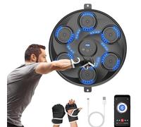JINYOU Machine De Boxe Musicale, Music Boxing Machine avec 9 Modes, Machine De Boxe Musicale Murale pour L'entraînement des Amateurs À Domicile (avec Gants De Boxe) (Bleu)