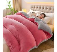 JINYOU Parure de lit en Velours Lait de qualité supérieure, légère et Luxueuse, avec Housse de Couette et Drap en Velours, et Parure de lit en Flanelle épaisse et Chaude.(A,150 * 200cm 2.5kg)