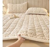 JINYOU Protège-Matelas Queen, Housse de Matelas épaisse en Velours de Lait, surmatelas Chaud et Doux for Un Sommeil Confortable, Lavable(B,1.5 * 2.0m)
