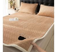 JINYOU Surmatelas en Velours de Lait Extra épais, surmatelas d'hiver en Peluche Ultra Doux, lit Chaud et Respirant for lit Queen Size et King Size(E,150 * 200cm)