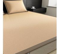 JINYOU Tapis rafraîchissant d'été en Soie glacée, Motif Pied-de-Poule, Lavable en Machine, Housse de Matelas Douce, adaptée aux Lits Simples, Doubles et dortoirs(B,0.9mx2.0m)
