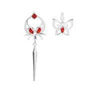 JinYu Boucles d'oreilles papillon officielles Heaven's Bénédiction Anime Hua Cheng Xie Lian Boucles d'oreilles et 10 autocollants, Zinc