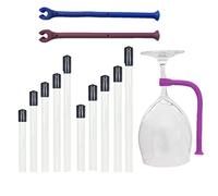 JinYu Lot de 12 supports flexibles en silicone pour verres à pied pour lave-vaisselle, verres à vin, attaches en silicone pour lave-vaisselle, violet et bleu (couleurs mélangées)