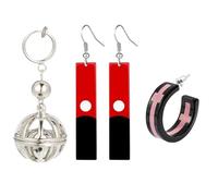 JinYu Lot de 14 autocollants & Anime Tokyo R. Série Boucles d'oreilles Bande dessinée Clip d'oreille Accessoires Cadeaux pour hommes et femmes Résine Pendentif Boucles d'oreilles (argent)