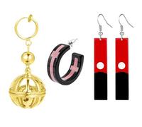 JinYu Lot de 14 autocollants et Anime Tokyo R. Série Boucles d'oreilles Comic Cosplay Clip d'oreille Accessoires Cadeaux pour hommes et femmes Pendentif en résine (doré)