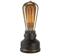 JINYU Vintage American Village Style Bureau Lampe de Table Créative En Alliage de métal Tuyau D'eau De Table Veilleuses, Lampes De Bureau De Chevet, Industrielle Steampunk Rétro Base E27 Luminaire