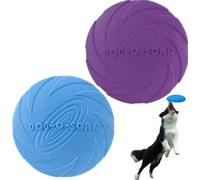 JINYUNMIN 2 pièces Frisbee pour Chien,Disque pour Chien,18cm Frisbee Jouet pour Chien,Parfait pour la Formation de Chien, Lancer, Attraper et Jouer(Violet+Bleu)