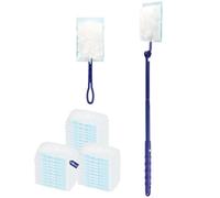 JINYUNMIN Lot de 30 recharges pour attrape-poussière, avec 1 tige télescopique et 1 poignée pour dépoussiéreur, idéal pour les poils d'animaux, la poussière et la saleté, nettoyage à 360 ° pour la