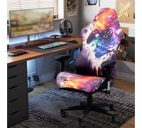 JinZao Housse Chaise Gaming avec Motif imprimé numériquement, Housse Fauteuil Bureau Extensible avec Accoudoirs, Protection Chaise Gaming en Polyester, Antidérapant, résistant à l'usure et Lavable(E)
