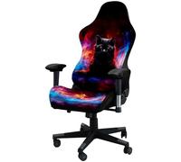 JinZao Housse Chaise Gaming élastique antidérapante, Housse Fauteuil Bureau avec Accoudoirs Et Dossier, Protection Chaise Gaming avec des Motifs d'animaux imprimés en 3D, Pas Facile à décolorer(B)