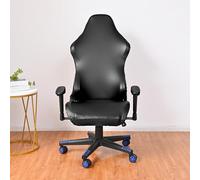 JinZao Housse Chaise Gaming imperméable, Housse Fauteuil Bureau en Cuir de Couleur Unie, Protection Chaise Gaming Extensible avec accoudoirs et Dossier, résistant à l'usure et Anti-Rayures de Chat(A)