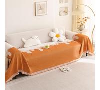 JinZao Housse De Canapé 1/2/3/4 Places,Couvre Canape Antitaches Sofa Cover Universelle Quatre Saisons,Couverture Magnetique Canape en Tissu Chenille,Protege Canape Chien(A,180 * 420CM)
