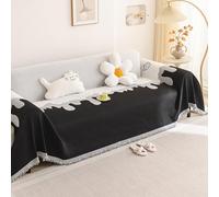 JinZao Housse De Canapé 1/2/3/4 Places,Couvre Canape Antitaches Sofa Cover Universelle Quatre Saisons,Couverture Magnetique Canape en Tissu Chenille,Protege Canape Chien(E,180 * 180CM)