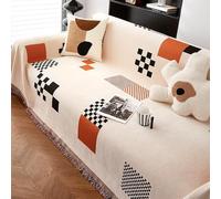 JinZao Housse De Canapé Moderne scandinave Couvre Canape 1/2/3/4 Places,Universelle Quatre Saisons Couverture Magnetique Canape Recouvre Canape en Tissu Chenille,Antitaches Lavable(A,180 * 180CM)