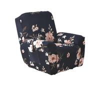 JinZao Housse De Fauteuil Relax Inclinable Electrique 4 Pieces, Housse Fauteuil Relax Universelle Réglable 1 Place, avec Motif Floral, pour Le Salon Et La Chambre(H)