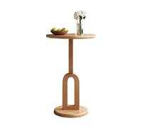 JinZao Table D'appoint Ronde en Hévéa, Bout De Canape Nordique Moderne, Petite Table Basse De Salon, Plateau Et Base en Bois Massif, Protection par Peinture À l'eau, Stable Et Durable(B)