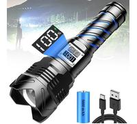 JINZDASU Lampe Torche Led Ultra Puissante, 100000LM Lampe Torche Led Rechargeable, 5 Modes Lampe Puissante avec Batterie, 60W-bt100