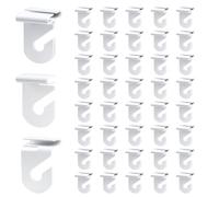 Jinzhenhong Lot de 40 paires de crochets en aluminium pour suspension, crochets blancs, crochets en métal, crochets pour suspendre des plantes, crochets pour suspendre des lumières