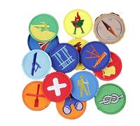 JINZIJINYU Ecusson Thermocollant Pour Vêtement 15Pcs Embroidered Cloth Label Garment Accessories Embroidered Patch Cartoon Round Boy Scout Overlock Badge Embroidered Cloth Sticker