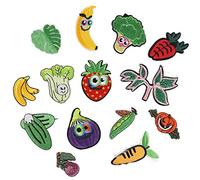 JINZIJINYU Embroidered Iron On Patch 15Pcs Embroidery Fruit And Vegetable Patches Clothing Shoes Hats Bags Accessories Jewelry Accessories Cloth Stickers Down Jacket Patches