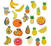 JINZIJINYU Patch Brodé Embroidery Cloth Stickers Fruit Embroidery Hamburger Patch Embroidery Cloth Stickers Patch Stickers French Fries Diy Hand Book Mobile Phone Case Decoration Banana 26Pcs