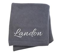 JIOJOG Couverture Bébé Personnalisée - Coton Personnalisé Prénom, Cadeau Bébé Fille/Garçon, 75 x 100 cm