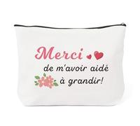 JIOMULIG Merci Professeur Maitresse Cadeau Merci de m'Avoir Aidé à Grandir Envoyer Professeur Nounou Trousse de Maquillage Cadeaux Maitresse Fin d'Année Fête des Professeurs Trousse de Toilette Voyage