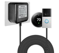jiooyy Adaptateur d'alimentation de sonnette 24 V 500 mA - Alimentation en fil C de 8 m de long, transformateur de sonnette compatible avec Ring, Nest Hello, Wyze, Eufy Video Doorbells et Sensi, Nest