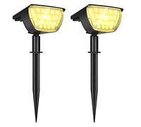 Jior Lot de 2 Lampe Solaire Exterieur,32 LED Eclairage Exterieur Solaire Etanche IP67 Applique 3 modes, Réglable 180° Spot Solaire Exterieur pour Jardin, Cour, Allée, Chemin, Trottoir, Terrasse