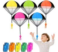 Jiosdo Lot de 10 parachutistes pour enfants - Jeu de lancer - Petits cadeaux - Cadeau d'anniversaire d'enfant - Jouets de jardin pour l'extérieur