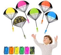 Jiosdo Lot de 6 jouets parachutistes pour enfants, jeux de plein air, petits cadeaux, petits cadeaux, cadeaux d'invités, petits objets pour calendrier de l'Avent