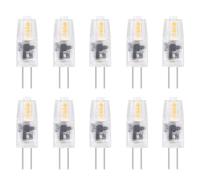 Jiotouhu 10 Pack G4 LED 2W Ampoule, Équivalent 20W Lampes Halogène, 200LM, AC/DC 12V, Blanc Chaud 3000K, Non dimmable, pour Lustres, Lampes D'armoire, Lampes de Paysage, Hotte Aspirante