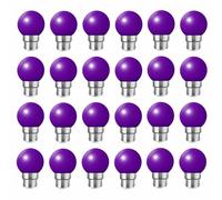 Jiotouhu Ampoule LED B22 couleur, 2W équivalent à 20W, AC220V-240V, Ampoule LED guirlande pour décoration d'ambiance de bar, Violet (couleur), Pack de 24