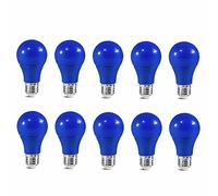 Jiotouhu Ampoule LED Bleu E27 3W, A60/A19 Ampoule Colorée E27 Équivalent Incandescence 30W, pour Noël Halloween Décoration Fête Bar Mariages, Lot de 10