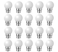 Jiotouhu Ampoule LED Couleur B22 2W, Équivalent Incandescence 20W, 240LM AC 220V-240V B22 Baïonnette Ampoules Guirlande Couleur LED Ampoules, Ampoule G45 Mini Globe, Blanc chaud, Lot de 20