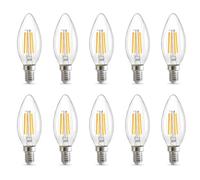 Jiotouhu Ampoule LED e14 Dimmable, blanc chaud 2700k, 4W équivalent 40W lampe halogène, 400lm, Ampoules Edison vintage, Convient pour les lustres et les lumières en cristal, Lot de 10