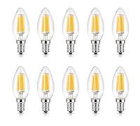 Jiotouhu Ampoule LED e14 Dimmable, blanc chaud 2700k, 6W équivalent 60W lampe halogène, 600lm, Ampoules Edison vintage, Convient pour les lustres et les lumières en cristal, Lot de 10