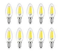 Jiotouhu Ampoule LED e14 Dimmable, blanc froid 6500k, 6W équivalent 60W lampe halogène, 600lm, Ampoules Edison vintage, Convient pour les lustres et les lumières en cristal, Lot de 10