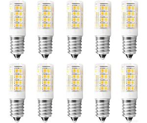Jiotouhu Ampoule LED E14 hotte aspirante, 5W équivalent halogène 50W, Blanc chaud 3000K 550LM, Ampoule petite culot à vis pour hotte et frigo, Non dimmable, 10 Pièces