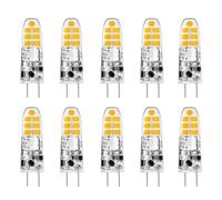 Jiotouhu Ampoule LED G4, Blanc chaud 3000K, 3W équivalent halogène 30W, 300LM, 12V, Non dimmable, Petite ampoule à économie d'énergie pour hottes/lustres, Lot de 10
