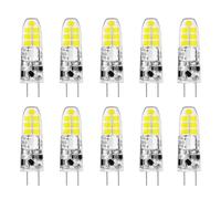 Jiotouhu Ampoule LED G4, Blanc froid 6000K, 3W équivalent halogène 30W, 300LM, 12V, Non dimmable, Petite ampoule à économie d'énergie pour hottes/lustres, Lot de 10