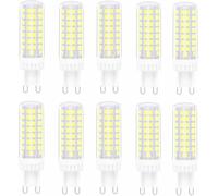 Jiotouhu Ampoule LED G9 9W, Sans Scintillement, Blanc Froid 6000K, 900lm, Équivalent 90W Halogène, 95-LED Super lumineux, Économie d'énergie, Base en céramique, Non-dimmable, AC110-240V, Lot de 10