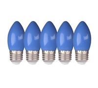 Jiotouhu Ampoules LED E27 Bleu, 2W, 220V, 200LM, Boîtier plastique, Non-Dimmable, pour décoration d'intérieur et d'extérieur avec des guirlandes lumineuses, Mariage, Fête, Bar, Paquet de 5