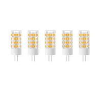 Jiotouhu ampoules LED G4, 5W Équivalent à 50W halogène, Blanc chaud 2700K, 51 SMD 2835 LED Ampoules LED, 500LM CA/CC 12V, Lot de 5