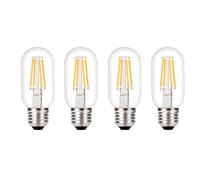 Jiotouhu E27 ampoules LED décoratives Edison vintage, T45 ampoule à filament tubulaire transparent, 4W équivalent à 40W halogène, Blanc chaud 2700K, 400LM, Non gradable, Pack de 4